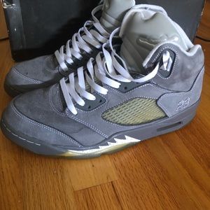 Air Jordan Retro V/ Wolf Grey- White 9.5